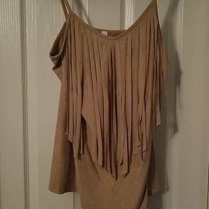 Luxe USA fringe faux suede tank